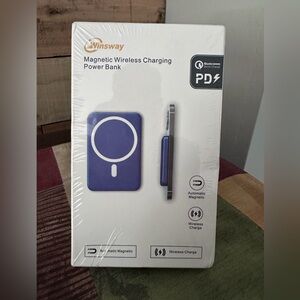 Winsway Red Magnetic Wireless Charging Power Bank 5000mAh Quick Charge New